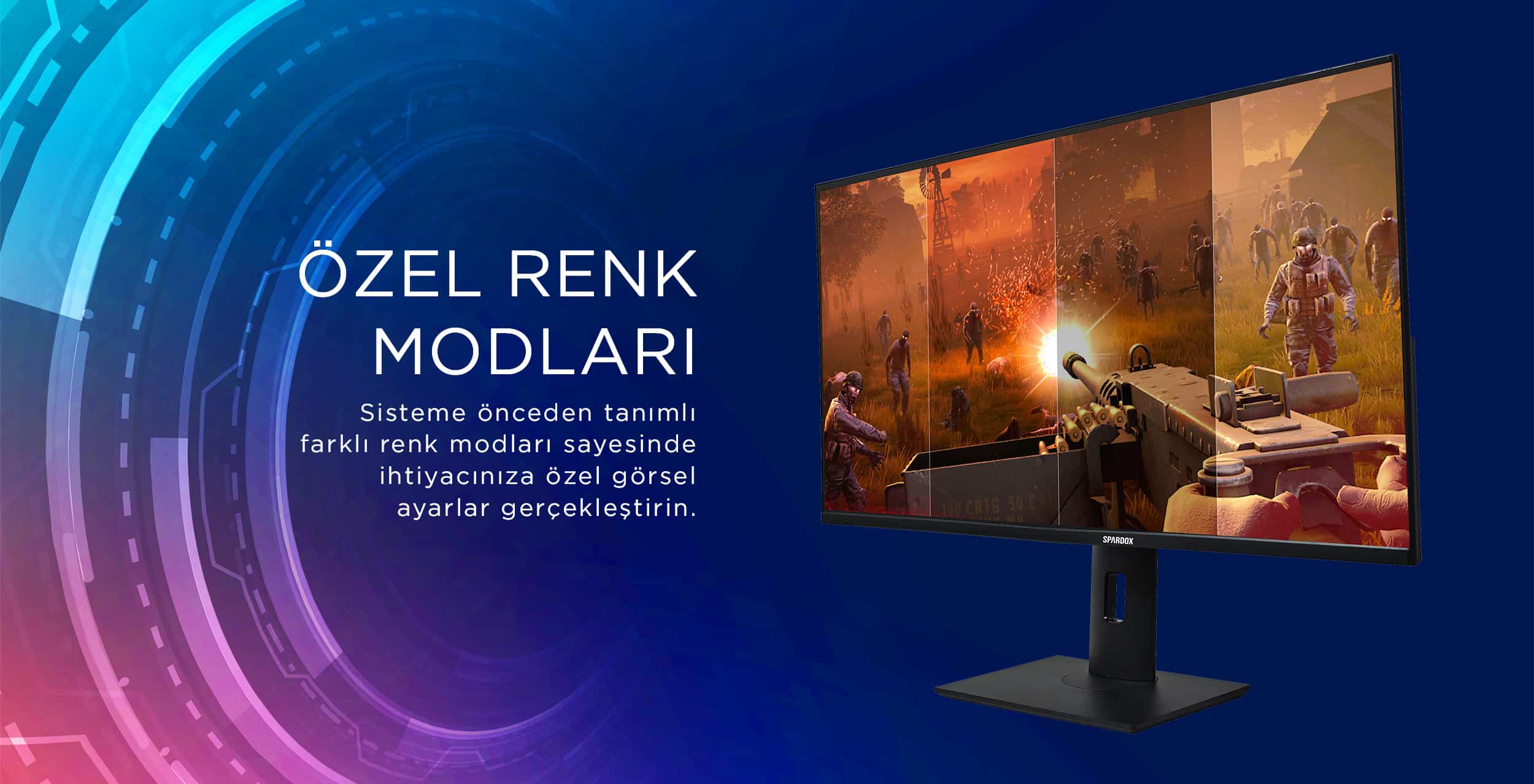 Spardox Gaming Curved SG-32165CRP 32″ 1ms 165Hz VA 1xDP FullHD Pivot Oyuncu Monitörü